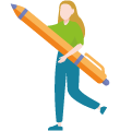 What you get - a flexible solution - woman carrying large pen